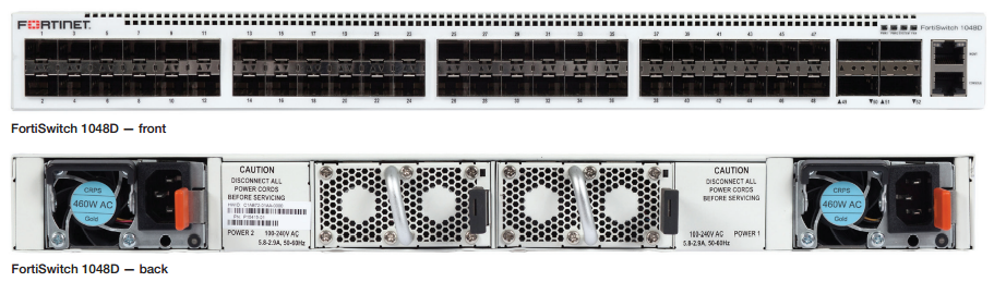 FortiSwitch 1048D Front and Rear